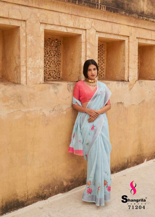 Shangrila Raaga Linen 7 Latest Fancy Party Wear Linen Designer Saree Collection